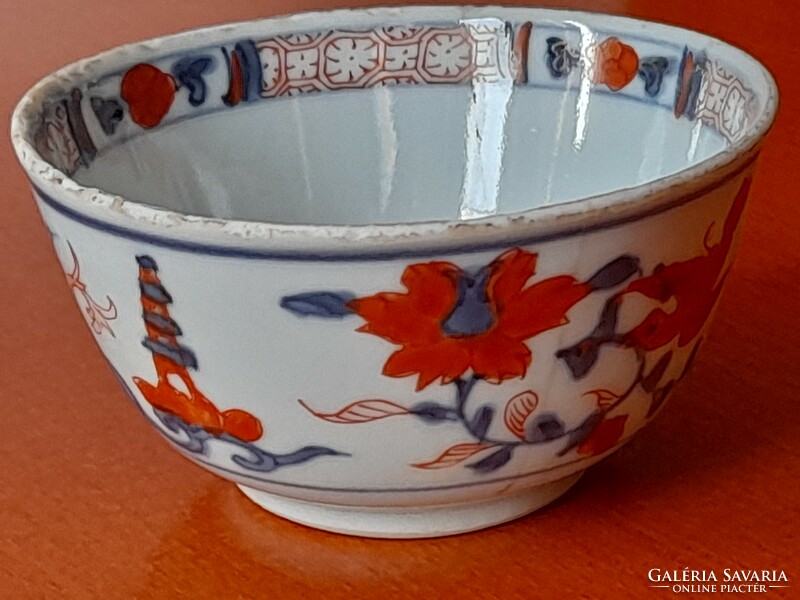 Chinese porcelain bowl, cup + base, first half of the 1800s