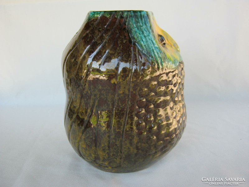 Retro ... Marked applied art ceramic owl vase