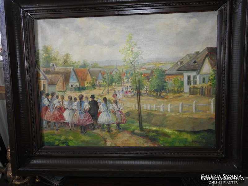 Ferenc Krutsay wedding procession - oil / canvas