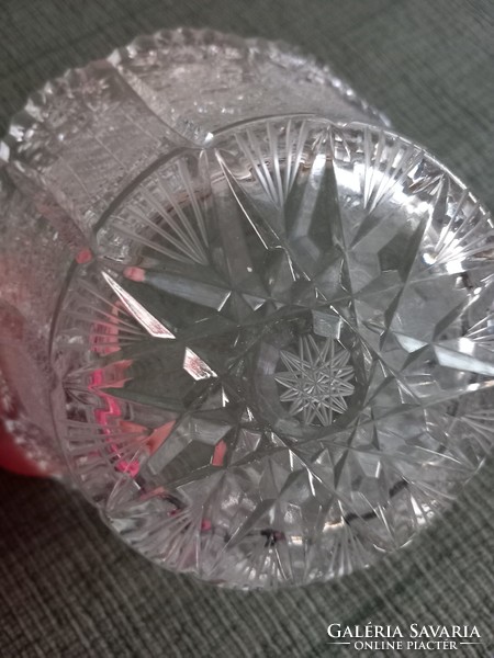 Ólomkristály tál,csiszolt üveg kb 15 x7 cm