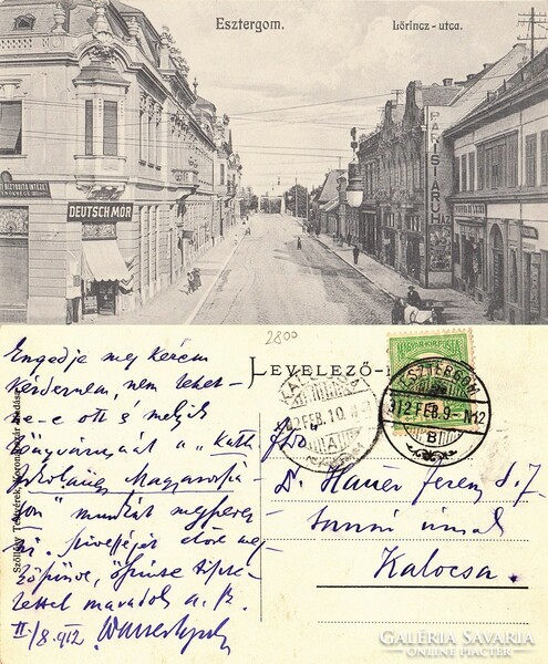 Esztergom lőrincz street, Deutch Mór shop 1912. There is a post office!