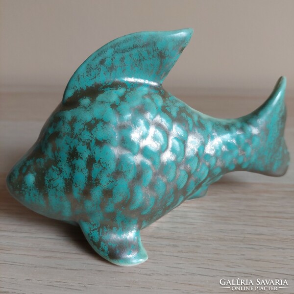 Ritka gyűjtői Gorka stílusú kerámia hal figura