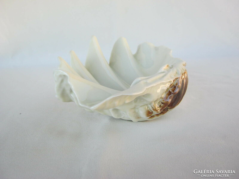 Retro ... Hollóházi porcelán kagyló alakú tál kínáló