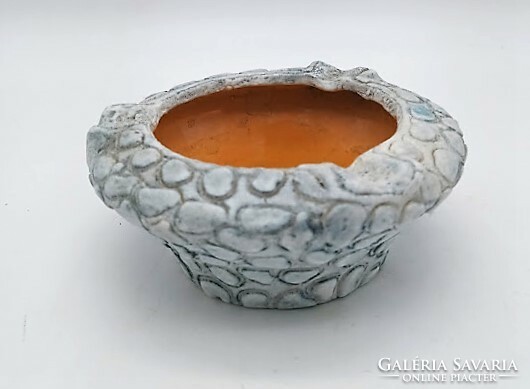 Retro bowl king, Hungarian applied art ceramics, marked, 14 cm x 6.5 cm