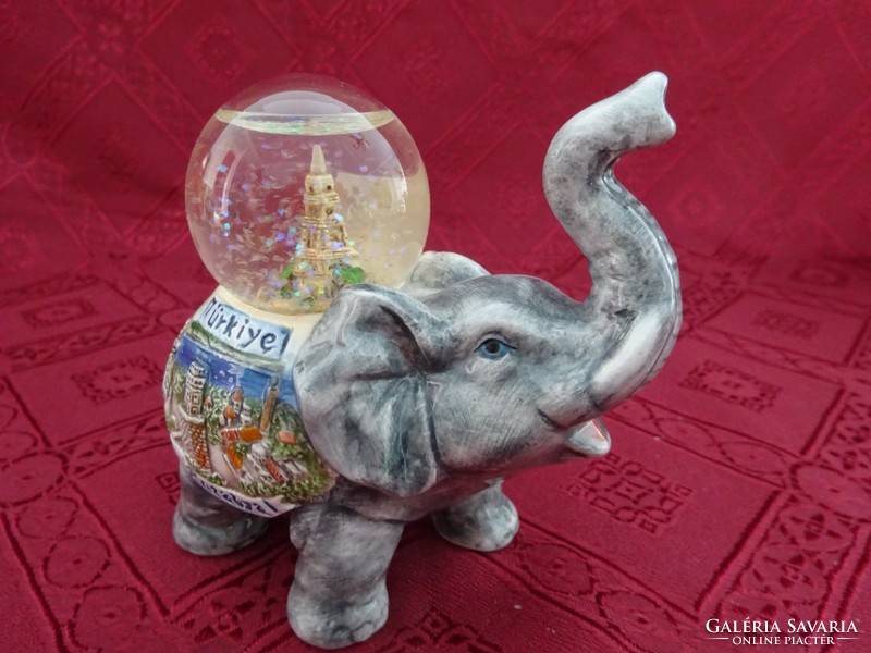 Kézzel festett török porcelán elefánt, hossza 10 cm, magassága 10 cm. Vanneki!