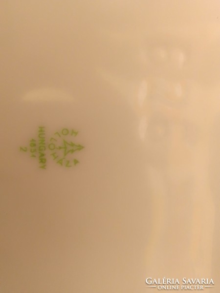 Hollóházi porcelán bonbonier szögletes fedeles dobozka ékszertartó birsalma csipkebogyó, jelzett