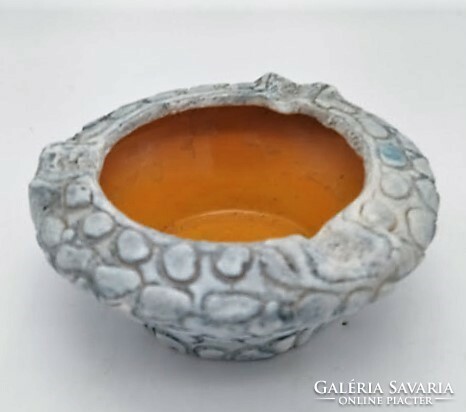 Retro bowl king, Hungarian applied art ceramics, marked, 14 cm x 6.5 cm