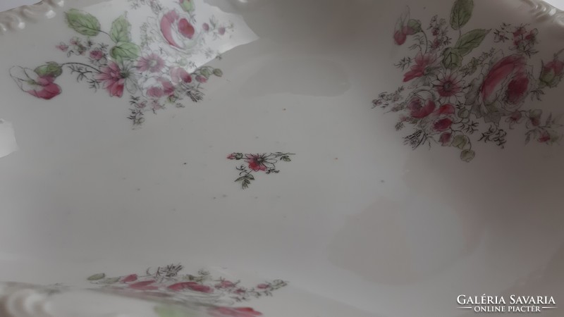 Gyönyörű virág mintás nagyméretű porcelán asztalközép, kínáló tál /199/