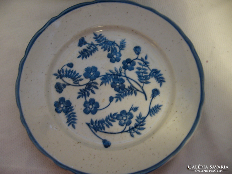 Retro shabby kék virágos, nefelejcses tányér készlet 6 db