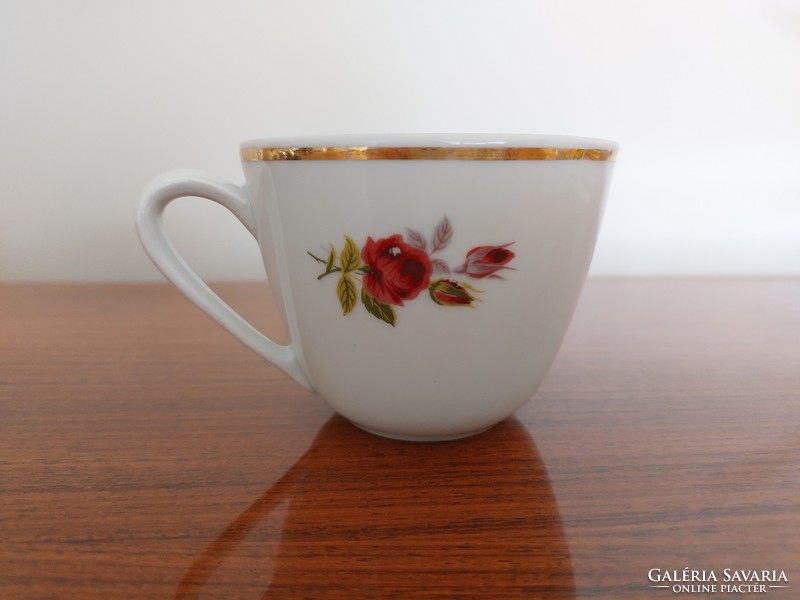 Régi Zsolnay porcelán rózsás csésze virágos kávés bögre