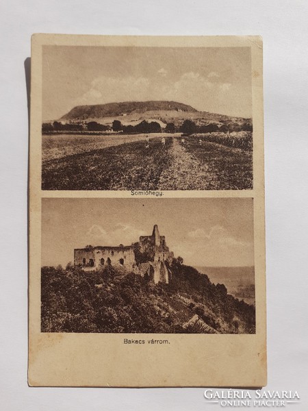 Old postcard 1931 Somlóhegy Bakacs castle ruins photo postcard