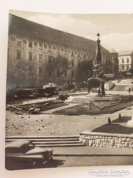Régi képeslap 1960 Pécs Széchenyi tér fotó levelezőlap
