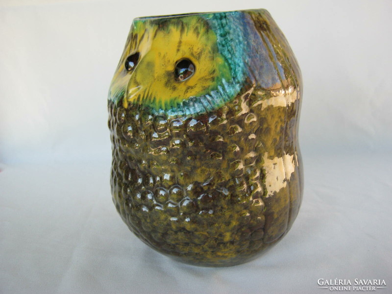 Retro ... Marked applied art ceramic owl vase