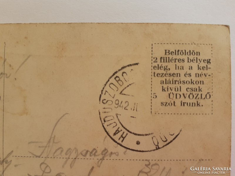 Régi képeslap 1942 Hajdúszoboszló gyógyfürdő fotó levelezőlap