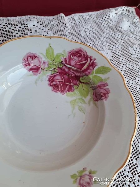 10 db ritka rózsás Zsolnay tányérok tányér mélytányér hagyaték  Gyűjtői étkészlet