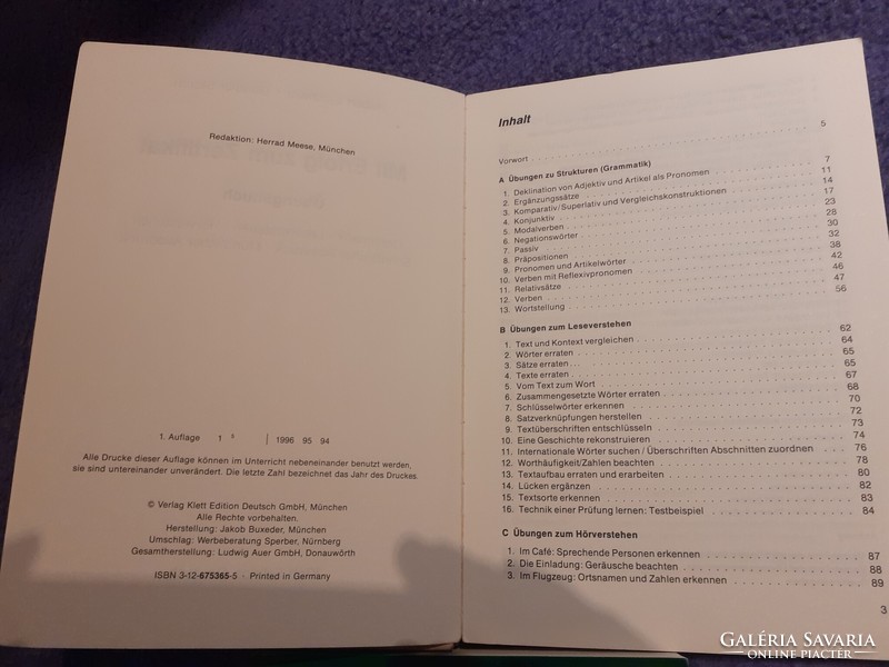 NÉMET nyelvtankönyvek ár/db Berlitz, Übungen zu den Partikeln, Zertifikat
