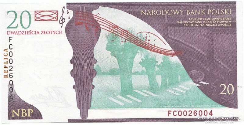 Lengyelország 20 zloty forgalmi emlékpénz 2009 REPLIKA UNC