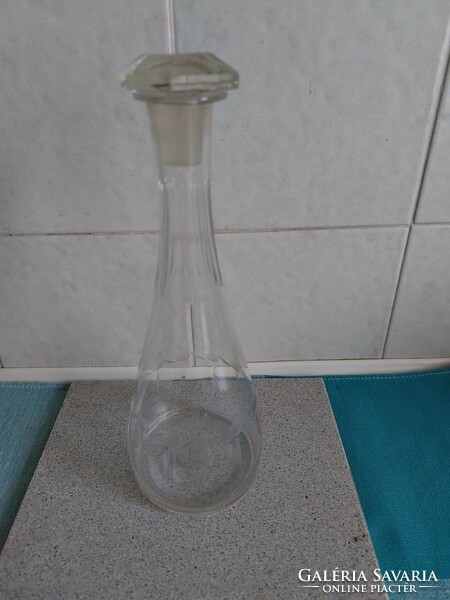 22 darabos metszett üveg pohárkészlet kiöntővel