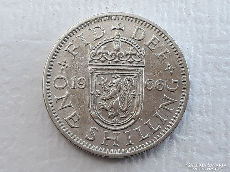 United Kingdom 1 Shilling 1966 Coin - British 1 Shilling 1966 Scottish Coat of Arms ii. Queen Elisabeth