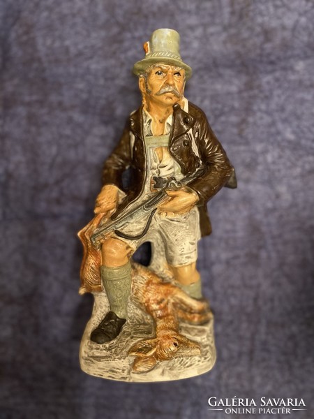 Italian vintage, German hunter figurine ceramic vino santo