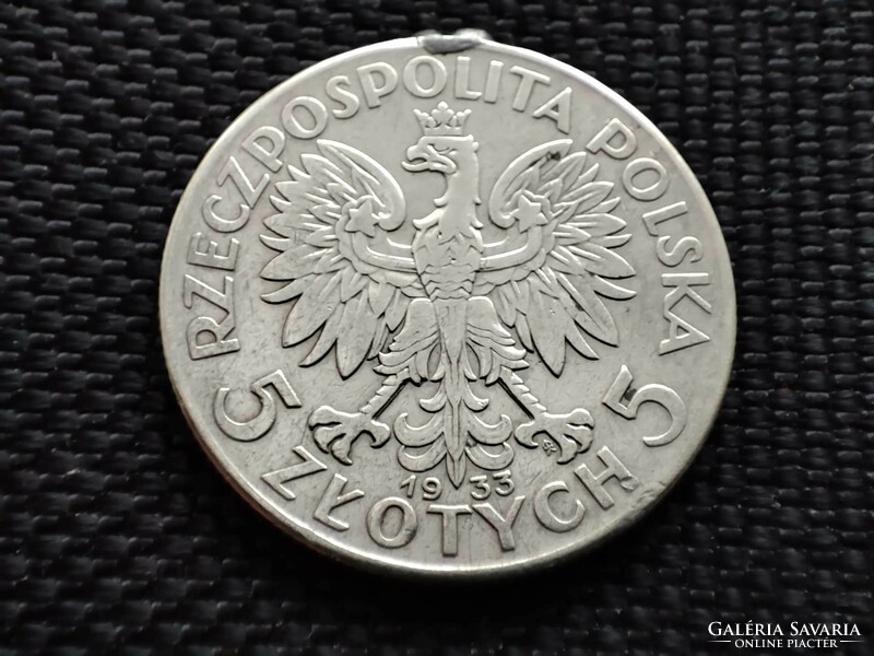 Lengyelország 5 Zloti, 1933 Anjou Hedvig