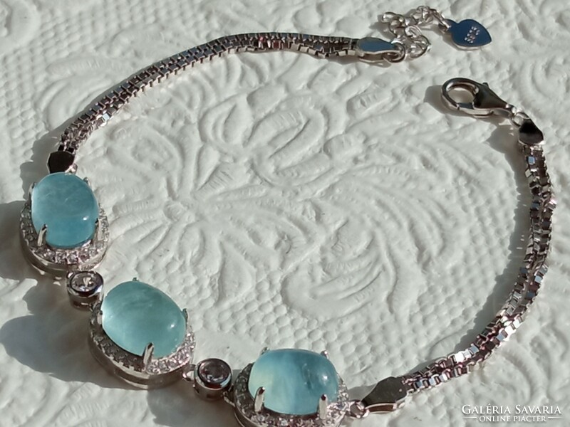 Aquamarine 925 silver bracelet