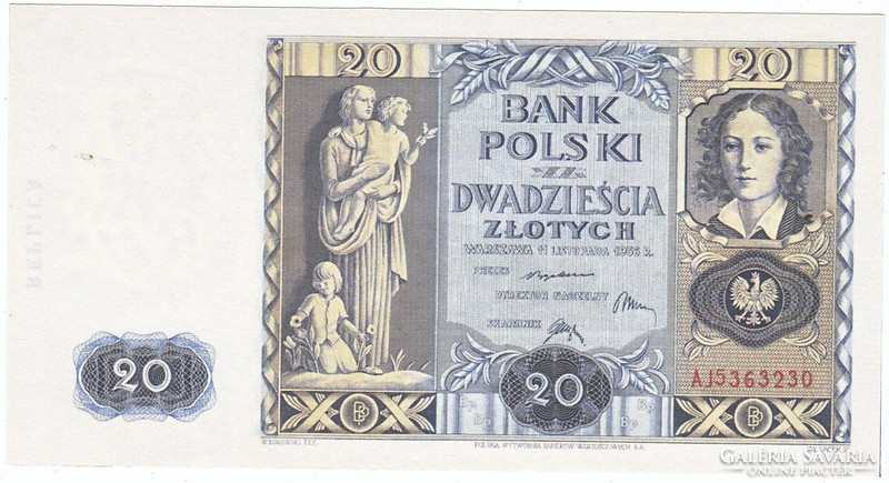 First Republic of Poland 20 zloty 1936 replica unc