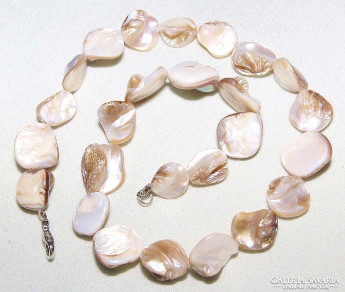 Old fashion necklace, beautifully re-threaded from mother of pearl with cleaned switch from 1960