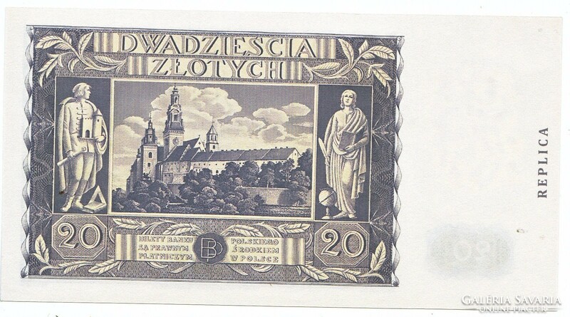 Lengyelország első köztársaság 20 zloty 1936 REPLIKA UNC