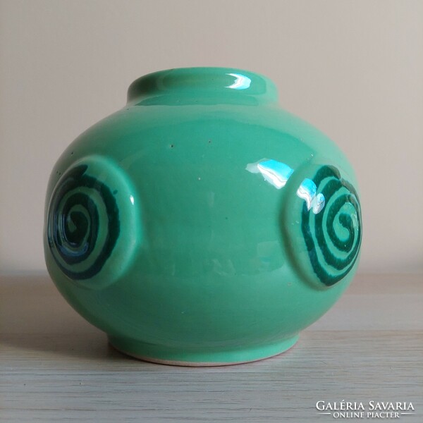 Retro green ceramic vase
