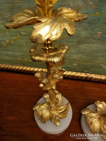 Pair of art nouveau bronze candlesticks