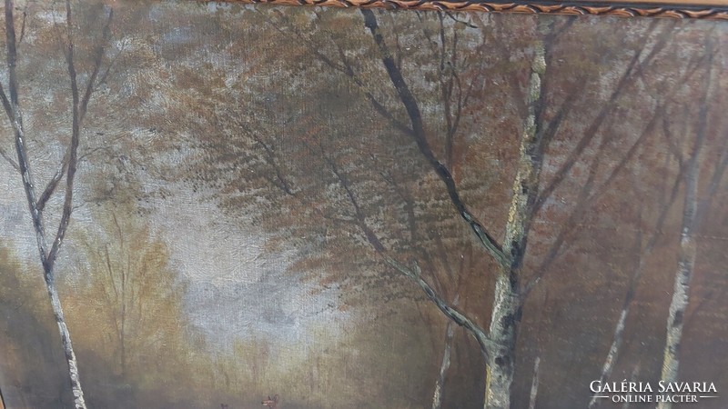 (K) Erdőbelső festmény70x57 cm kerettel, szignózott