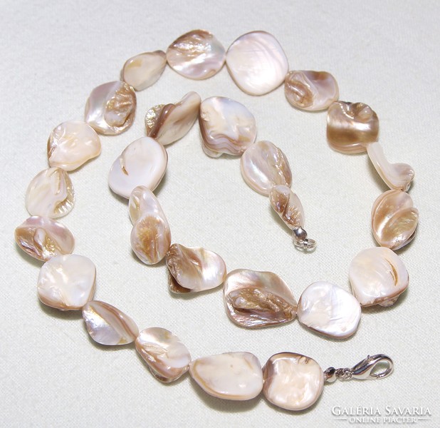 Old fashion necklace, beautifully re-threaded from mother of pearl with cleaned switch from 1960