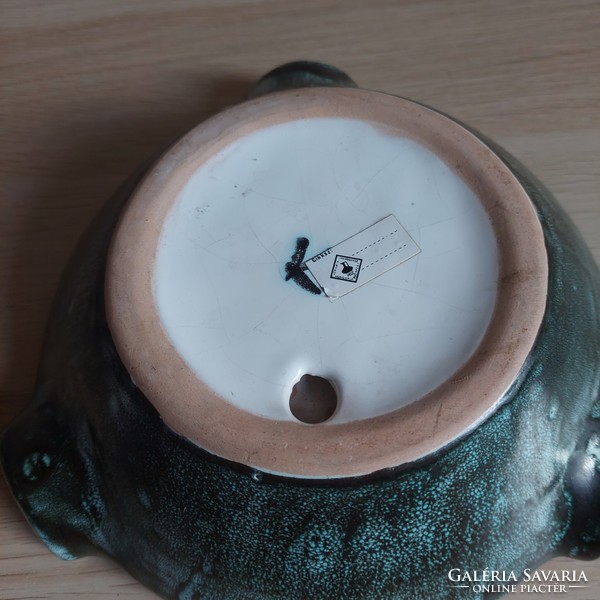 Kerezsi pearl applied art ceramic ashtray