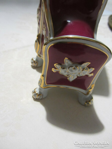 Royal dux bohemia--hand-gilded porcelain-- table clock