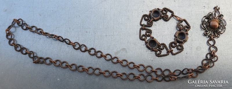 Gold jewelry set - bracelet and necklace