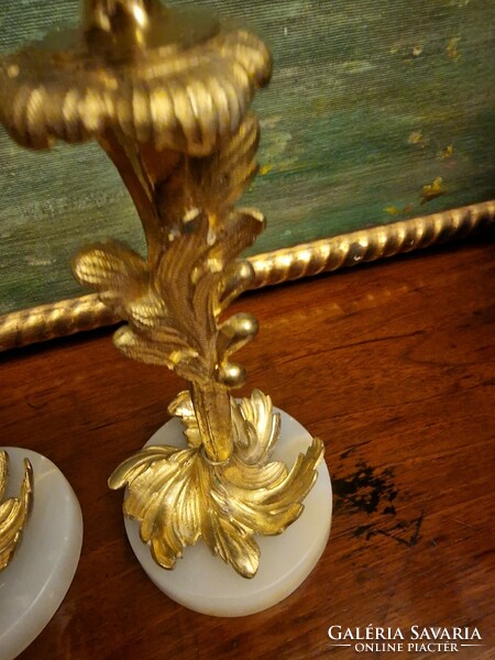 Pair of art nouveau bronze candlesticks