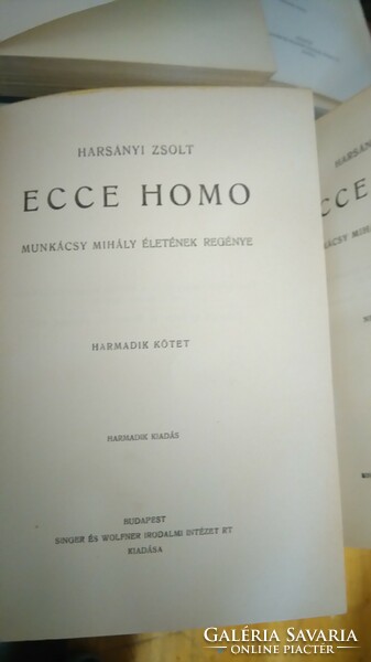 Zsolt Harsányi: ecce homo! The biography of Munkacsy I-iv--1939 singer&wolfner original dust jacket collectors