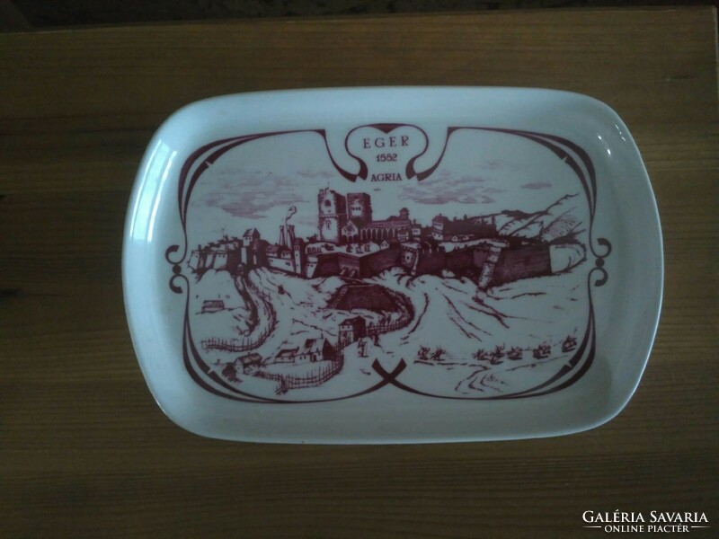 Pálinka offering with a view of Egri - Great Plain porcelain
