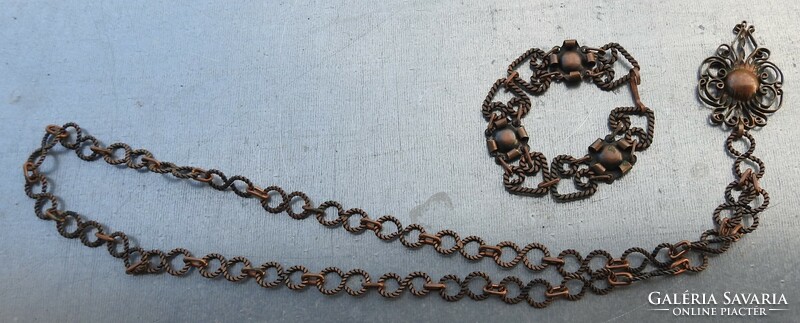 Gold jewelry set - bracelet and necklace