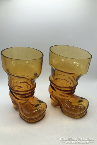 Old amber beer bottle boots !