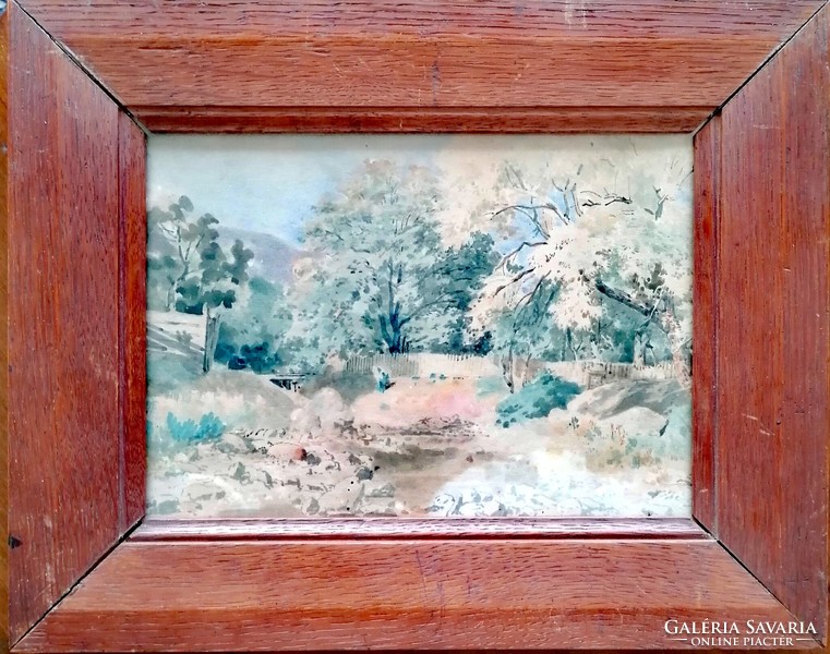 Good quality old watercolor. '930s. In an oak frame.