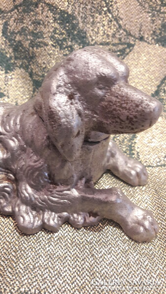 Old metal setter dog statue (l3118)