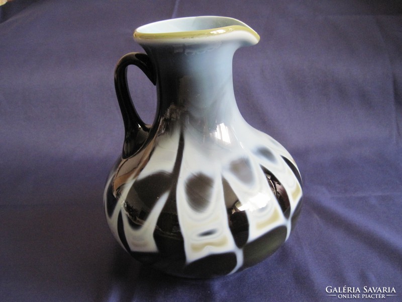 Retro laminated glass opal glass pitcher 20 cm