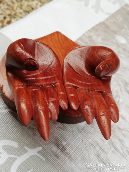 Retro wood carved hand-table-shelf decoration-disposable-business card holder
