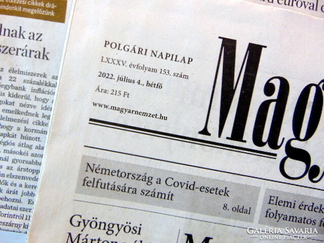 2022 July 4 / Hungarian nation / for birthday!? Original newspaper! No.: 23724