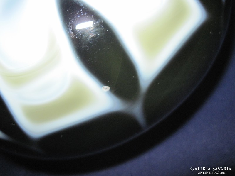 Retro rétegelt üveg opálüveg kancsó 20 cm