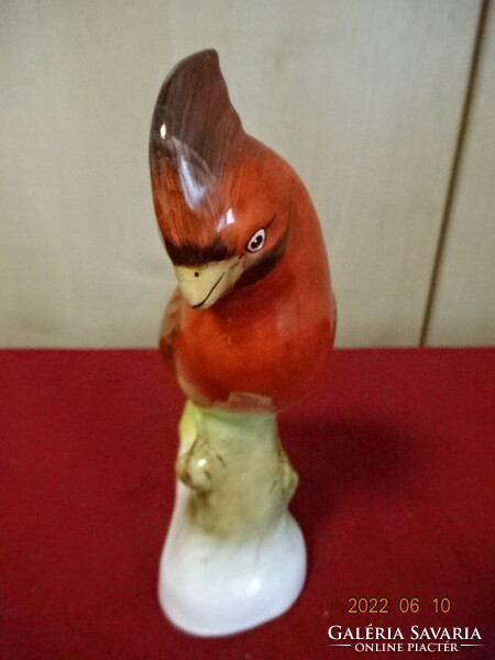 Bodroskeresztúri mázas kerámia figura, kézzel festett papagáj. Vanneki! Jókai.