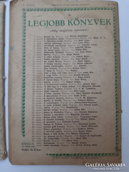 Régi újság 1918-19 évi Legjobb Könyvek Érdekes Újság kiadás 4 db