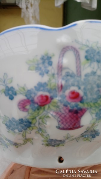 Antique huge Zsolnay floral serving bowl can also be hung on the wall! Unmarked, flawless